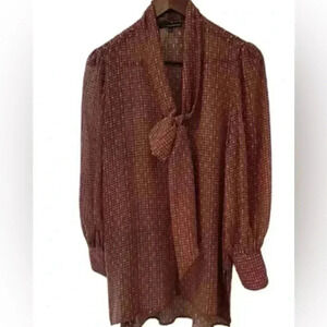 Adrianna Papell Sheer Blouse Classic Career Womens Size Small NWOT